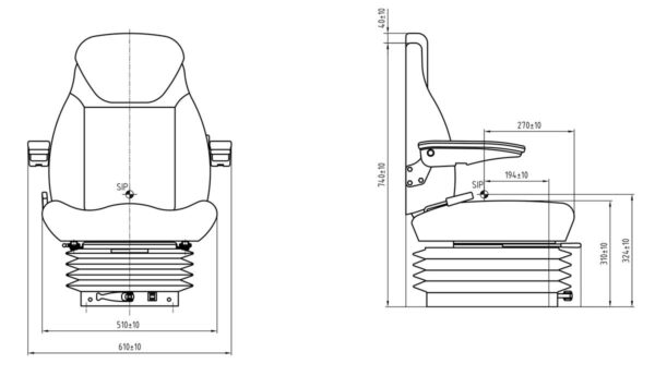 CS85/C1 PVC Mechanical suspension seat - Image 3