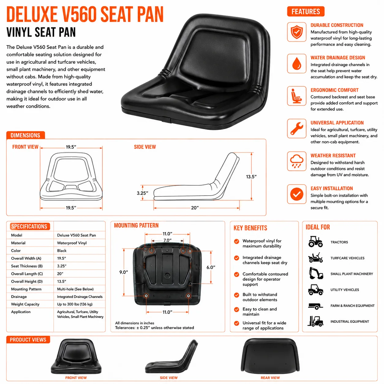 Deluxe V560 Seat Pan - Image 2