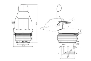 Alternative view of Replacement JCB Teleporter Seat