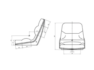 Alternative view of Replacement Sears Forklift Seat (For Caterpillar , For Mitsubishi) 18"x18.5"x22"-Vinyl