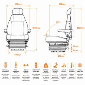 Replacement JCB Teleporter Seat - Image 3
