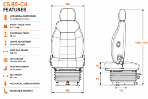 CS85-C4 Mechanical Suspension Operator Seat - Image 2