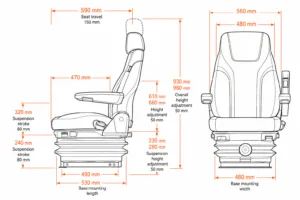 Komatsu Wheel Loader Seat - Image 2