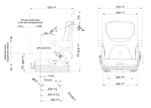 Alternative view of GRAMMER Primo L PVC handling seat - MSG75G/521