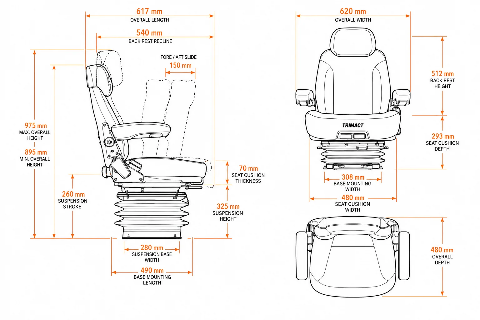 Trimact PiLOT Agricultural Seat - Image 3